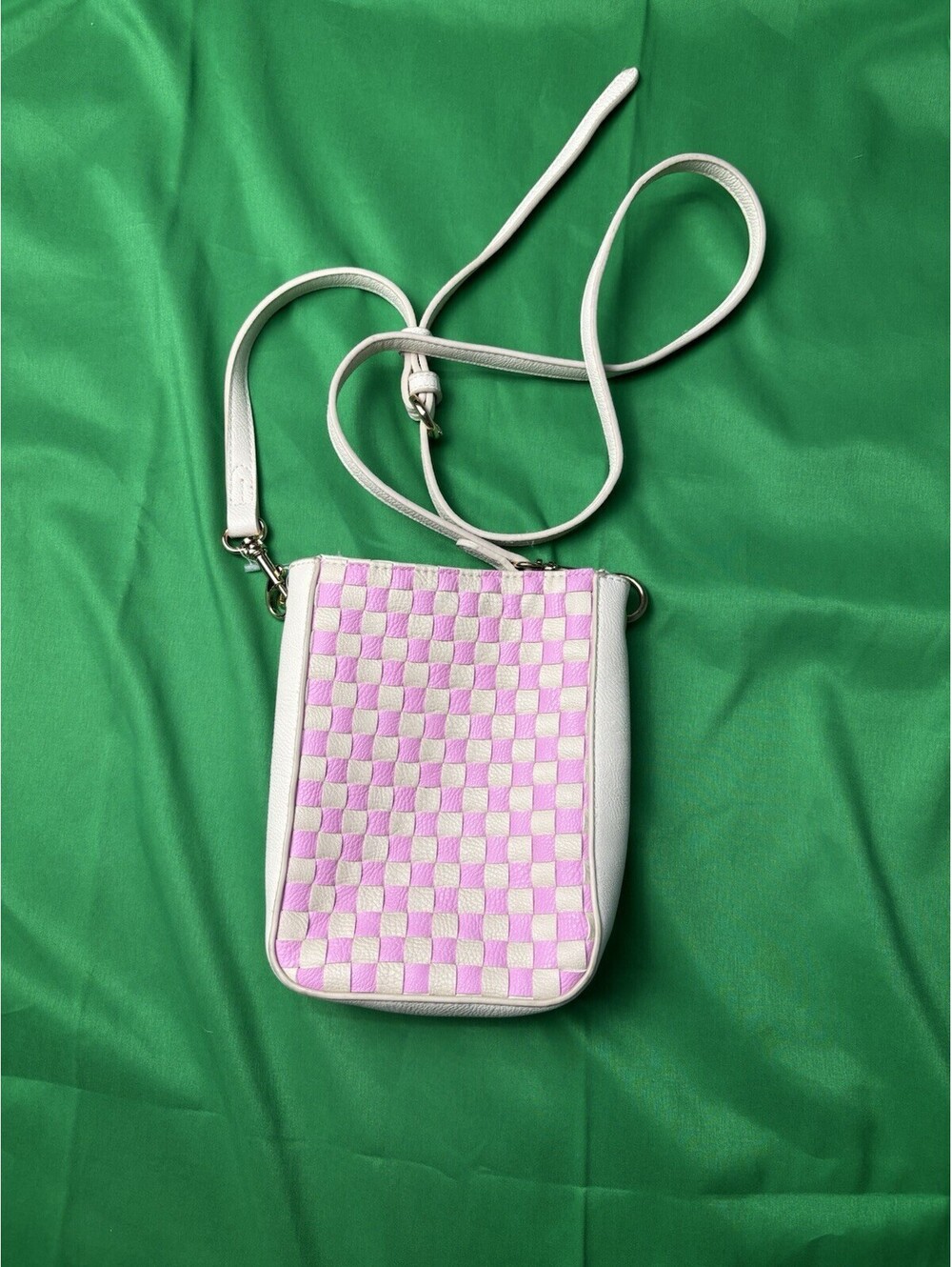 Universal Thread White and Pink Checkered Crossbody Bag